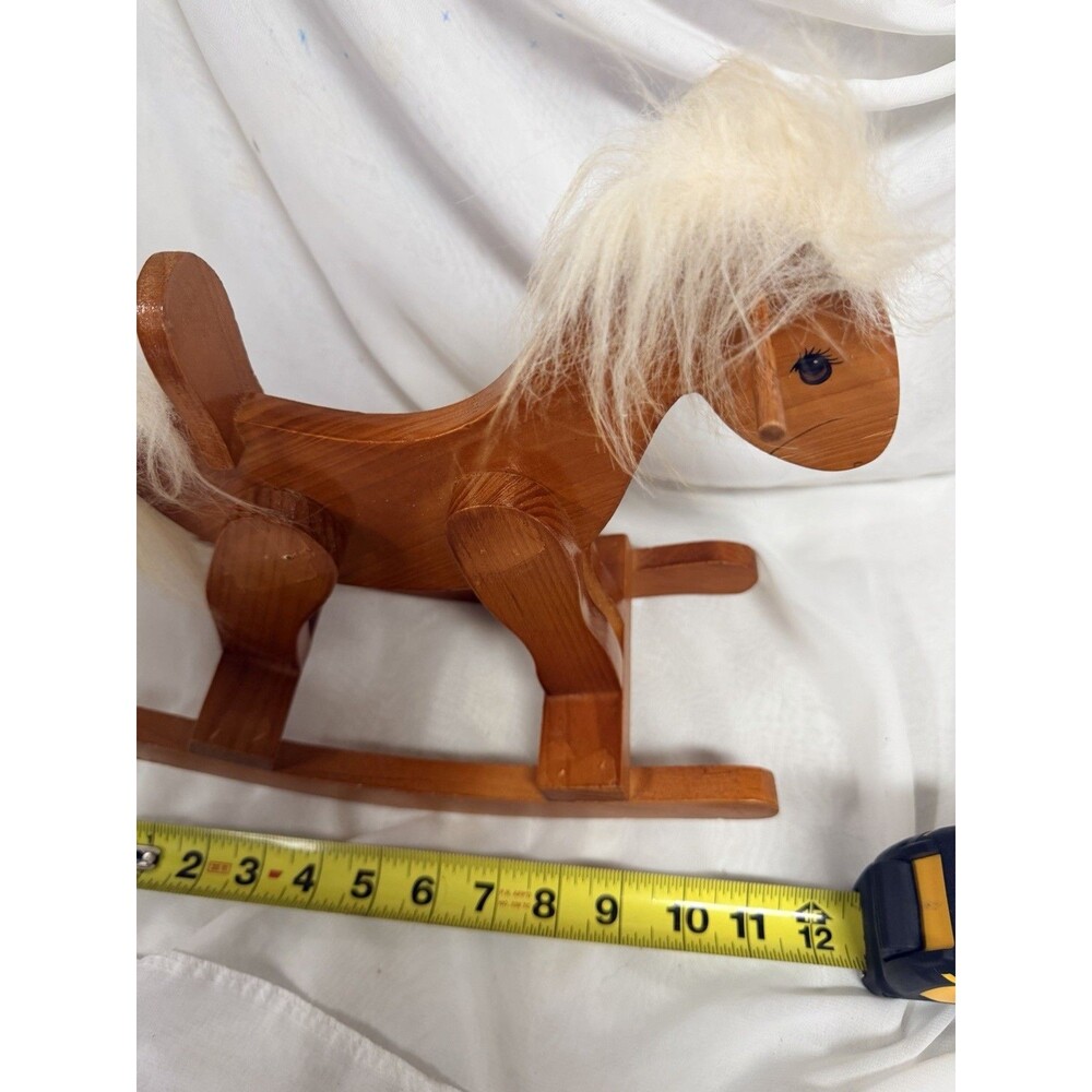 Vintage Wooden Rocking Horse 12” x 11” Handcrafted Heirloom Decor - Picture 6 of 7